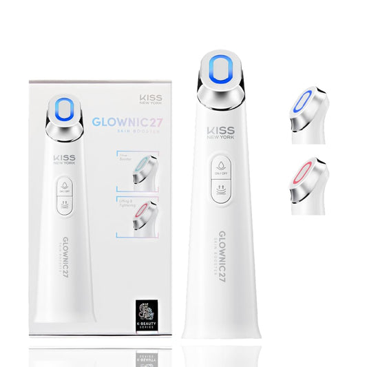 KISS NEW YORK GLOWNIC27 Facial Beauty Device, Microcurrent Glass Skin Booster to Improve Korean Skincare Absorption and Ability to Lift and Tone, Improve the