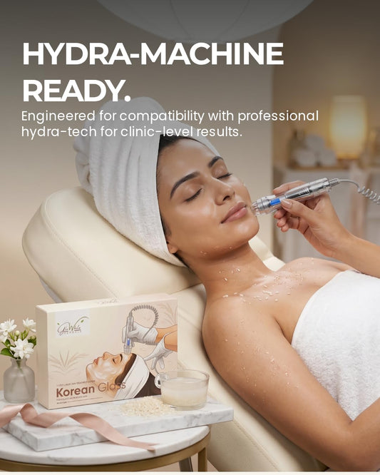 Korean Glass Skin Luxury 7-Step Hydra Facial Kit | Micellar Formulation for Deep Absorption | Hydra Facial Machine Compatible | Poreless, Tight, Glass-Like Glow | All Skin Types | 5 Sessions